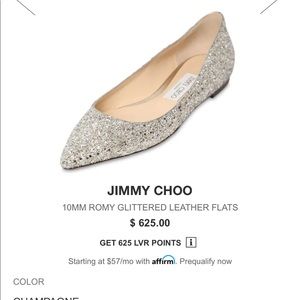 Jimmy Choo flat champagne color, worn once indoor
